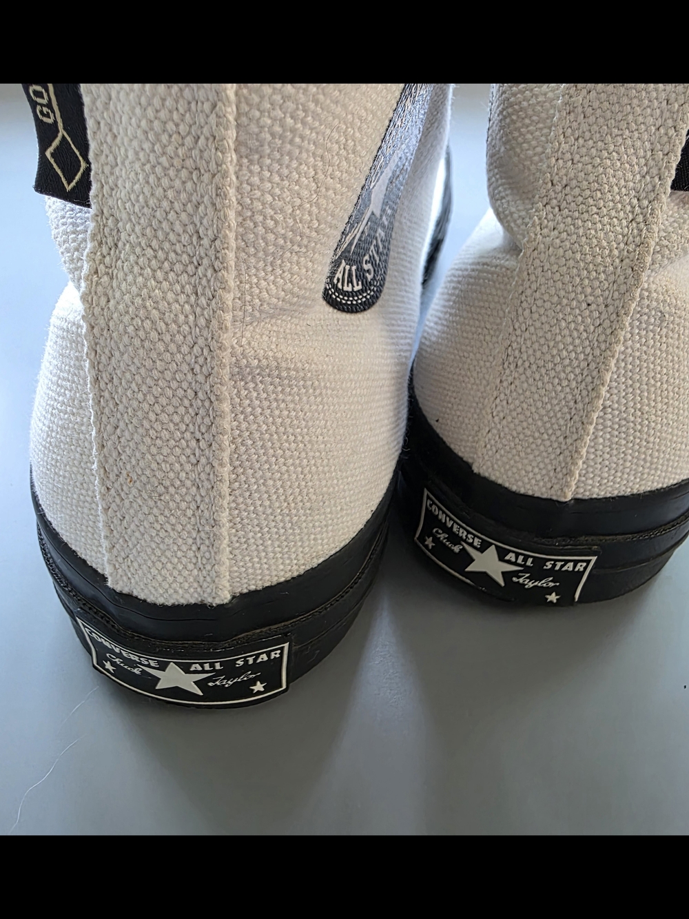 Converse High-Top Canvas Sneakers in White with Black Accents - Picture 6 of 9